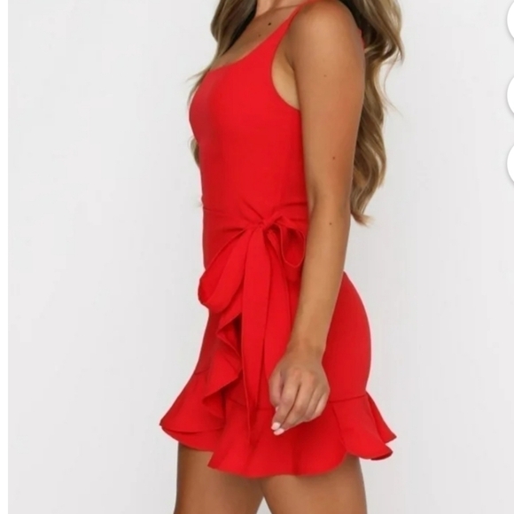 Romantic Red Sleeveless Mini Dress XXL Date Night Y2K Concert Party - Picture 2 of 12